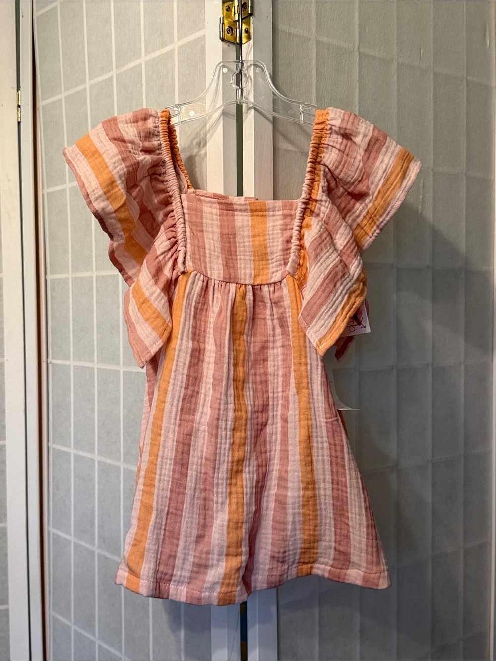 Girl’s Jessica Simpson NWT Striped Flutter-Sleeve Dres Size 24M